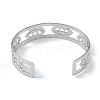 Non-Tarnish 304 Stainless Steel Hollow Eye Open Cuff Bangles for Women BJEW-U002-06P-3