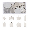 32Pcs 8 Style 201 Stainless Steel Stamping Blank Tag Pendants STAS-CW0001-10-1