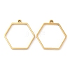 304 Stainless Steel Open Back Bezel Hexagon Pendants STAS-Z040-12G-1
