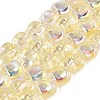 Electroplate Transparent Glass Beads Strands EGLA-N057-02A-03-1