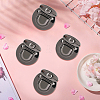 6Pcs Flat Round Alloy Bag Tuck Lock Clasps FIND-CP0003-23B-7
