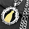Ring with Virgin Mary 201 Stainless Steel Pendant Necklaces for Men Women LS-NJEW-K283-23G-1