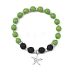 Starfish 304 Stainless Steel Charm Bracelets BJEW-JB14086-4