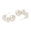 Rack Plating Brass Ear Studs for Women EJEW-Q770-13P-2