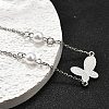 304 Stainless Steel Butterfly Link Bracelets BJEW-C098-01D-P-3