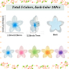 50Pcs 5 Colors Transparent Resin Cabochons RESI-SC0006-24-2