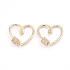 Brass Micro Pave Clear Cubic Zirconia Screw Carabiner Lock Charms X-ZIRC-I041-01G-1