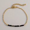 Natural Obsidian Beads Link Bracelets AL8612-8-1