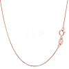 2Pcs 925 Sterling Silver Box Chain Necklaces NJEW-BBC0001-13RG-1