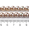 UV Plating Pearlized Glass Pearl Beads Strands GLAA-F128-01B-T15-2
