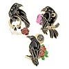 3Pcs 3 Style Creative Zinc Alloy Brooches JEWB-LS0001-40-1