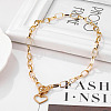 Heart Stainless Steel Pendant Paperclip Chain Necklaces FS-WGB7F21-01-1