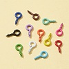 600Pcs 12 Colors Spray Painted Iron Screw Eye Pin Peg Bails IFIN-FS0001-15-2