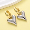 Two Tone Heart Brass Hoop Earrings EJEW-D322-12GP-01A-2
