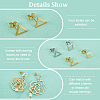 40Pcs 4 Style 201 Stainless Steel Stud Earring Findings with Hole EJEW-DC0001-21-4