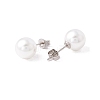 6 Pair Shell Pearl Round Ball Stud Earrings EJEW-A067-18A-P-3