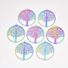 Ion Plating(IP) 201 Stainless Steel Filigree Pendants LS-STAS-S108-44-1
