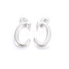 Silver Color Plated Alloy Letter Pendants PALLOY-J718-01S-C-1