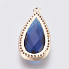 Brass Glass Pendants X-KK-O105-01KCG-G-2