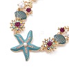 Summer Beach Alloy Enamel & Rhinestone Bib Necklaces NJEW-Z052-01G-2