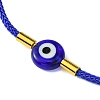 Lampwork Evil Eye & Brass Beaded Bangle BJEW-A008-01A-2