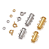 Brass Magnetic Slide Lock Clasps KK-TA0007-17-5