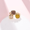 Natural Rose Quartz/Korean Jade/Agate Germ Cuff Rings RJEW-M076-05G-04-5