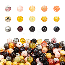 Drawbench & Baking Painted Glass Beads Strands GLAA-PH0001-03-8mm