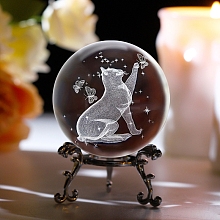 Inner Carving Glass Crystal Ball Diaplay Decoration PW-WG62740-02