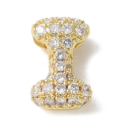 Brass Micro Pave Cubic Zirconia Beads X-KK-P290-61G-I-1