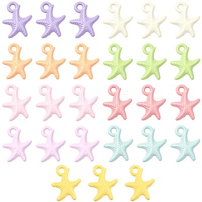36Pcs Baking Paint Alloy Pendants FIND-SP0004-16B-1