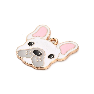 Animal Puppy Alloy Enamel Pendants X-FIND-V001-03G-03-1