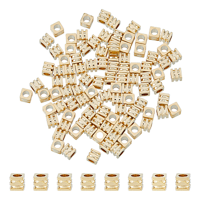 100Pcs Brass Beads KK-FI0001-03B-1