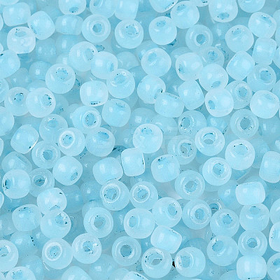 6/0 Transparent Inside Colours Glass Seed Beads SEED-N008-08H-1