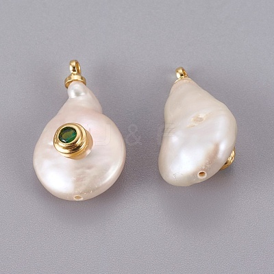 Natural Cultured Freshwater Pearl Pendants PEAR-F008-31G-02-1