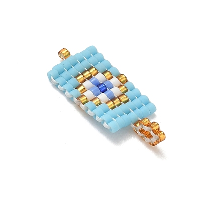 Glass Seed Beaded Pendants PALLOY-MZ00909-02-1