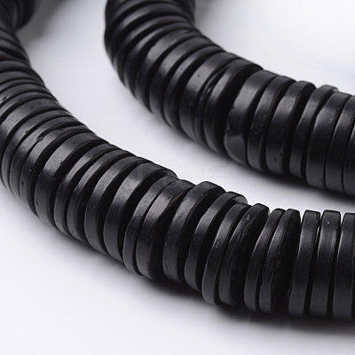 Dyed Natural Coconut Flat Round Bead Strands COCB-O003-12F-1