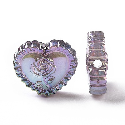 UV Plating Rainbow Iridescent Acrylic Beads OACR-E007-03-1