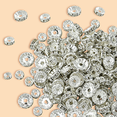Brass Rhinestone Spacer Beads RB-PA0001-01-1
