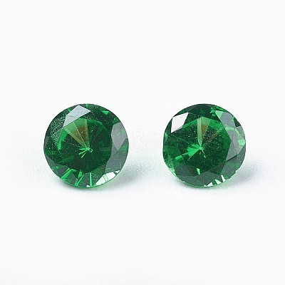 Cubic Zirconia Pointed Back Cabochons ZIRC-WH0001-B02-1