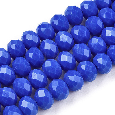 Opaque Solid Color Glass Beads Strands EGLA-A034-P6mm-D32-1