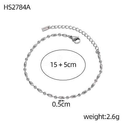 304 Stainless Steel Ball Chains Bracelets BJEW-OY001-02P-1