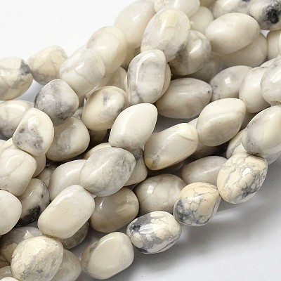 Natural Howlite Nuggets Bead Strands G-L288-08-1