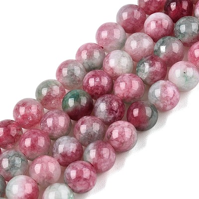 Dyed Natural White Jade Beads Strands G-T138-6mm-210-12-1