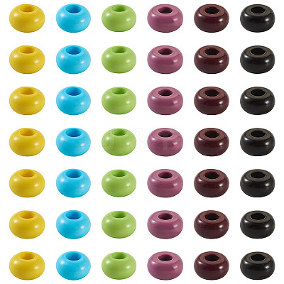120Pcs 6 Colors Opaque Acrylic European Beads SACR-TA0001-24-1