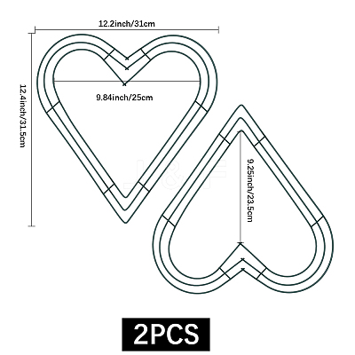 2Pcs Iron Wreath Frames DIY-CP0013-24A-1