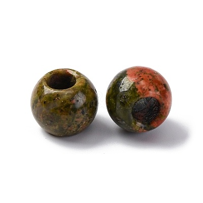 Natural Unakite European Beads G-B130-01-1