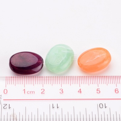 Mixed Acrylic Gemstone Beads Oval Beads X-PGB277Y-1