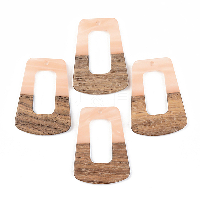 Opaque Resin & Walnut Wood Pendants LS-RESI-S389-034A-C02-1