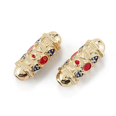 Real 18K Gold Plated Brass Tube Beads KK-A155-23G-A-1